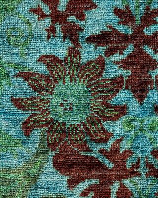 Contemporary Fine Vibrance Light Blue Wool Area Rug 9' 1" x 11' 10" - Solo Rugs