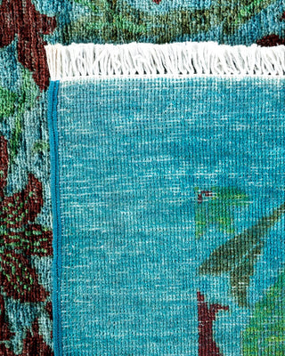 Contemporary Fine Vibrance Light Blue Wool Area Rug 9' 1" x 11' 10" - Solo Rugs