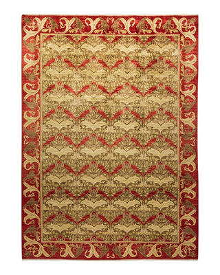 Contemporary Arts & Crafts Brown Wool Area Rug 8' 2" x 11' 5" - Solo Rugs