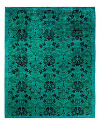Contemporary Fine Vibrance Green Wool Area Rug 8' 2" x 10' 0" - Solo Rugs