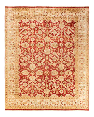 Contemporary Eclectic Orange Wool Area Rug 8' 1" x 9' 10" - Solo Rugs