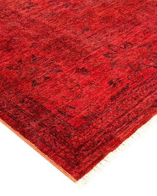 Contemporary Vibrance Red Wool Area Rug 8' 0" x 10' 1" - Solo Rugs