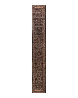 Traditional Mogul Black Wool Runner 2' 6" x 17' 7" - Solo Rugs