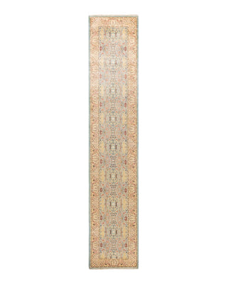 Traditional Mogul Light Blue Wool Runner 2' 7" x 13' 7" - Solo Rugs