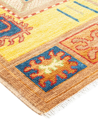 Contemporary Modern Yellow Wool Area Rug 6' 2" x 8' 10" - Solo Rugs