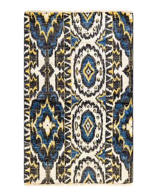 Contemporary Modern Black Wool Area Rug 3' 10" x 6' 2" - Solo Rugs