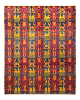 Contemporary Modern Red Wool Area Rug 8' 0" x 9' 10" - Solo Rugs