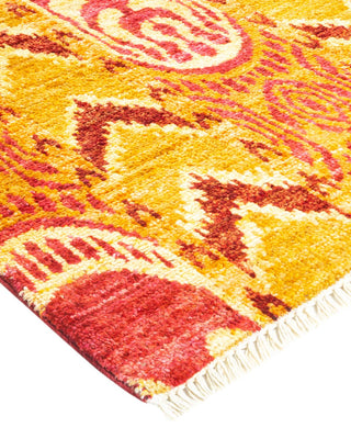 Contemporary Modern Orange Wool Area Rug 6' 1" x 9' 3" - Solo Rugs