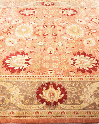 Traditional Mogul Pink Wool Area Rug 8' 1" x 12' 6" - Solo Rugs