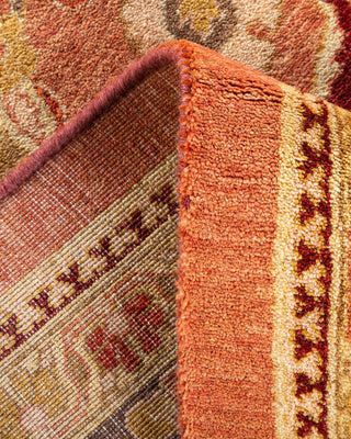 Traditional Mogul Pink Wool Area Rug 8' 1" x 12' 6" - Solo Rugs