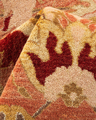 Traditional Mogul Pink Wool Area Rug 8' 1" x 12' 6" - Solo Rugs