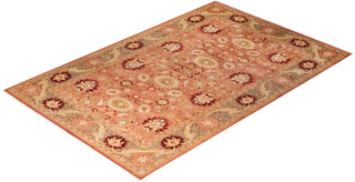 Traditional Mogul Pink Wool Area Rug 8' 1" x 12' 6" - Solo Rugs