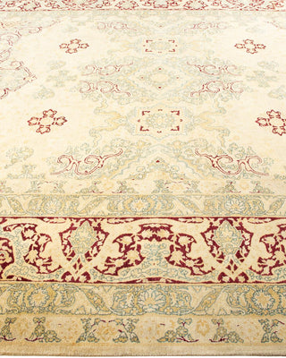 Traditional Mogul Ivory Wool Area Rug 8' 3" x 13' 4" - Solo Rugs