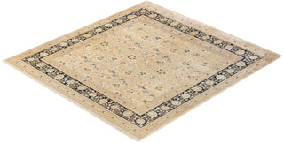 Traditional Mogul Ivory Wool Area Rug 8' 2" x 8' 9" - Solo Rugs