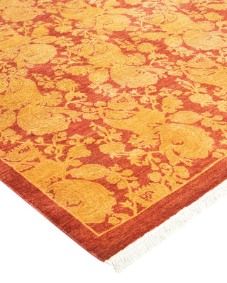 Traditional Mogul Pink Wool Square Area Rug 8' 0" x 8' 2" - Solo Rugs