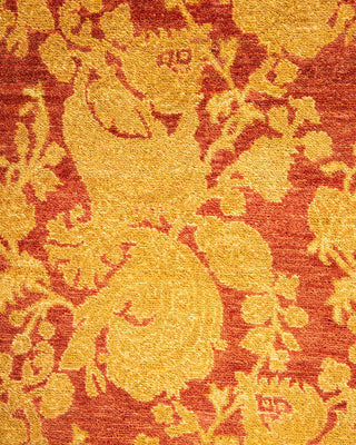 Traditional Mogul Pink Wool Square Area Rug 8' 0" x 8' 2" - Solo Rugs