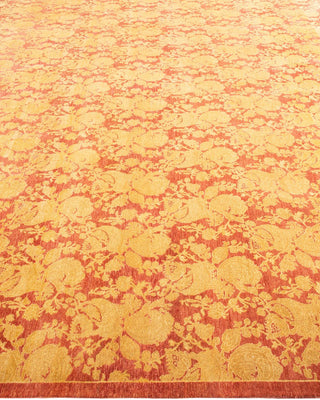 Traditional Mogul Pink Wool Square Area Rug 8' 0" x 8' 2" - Solo Rugs