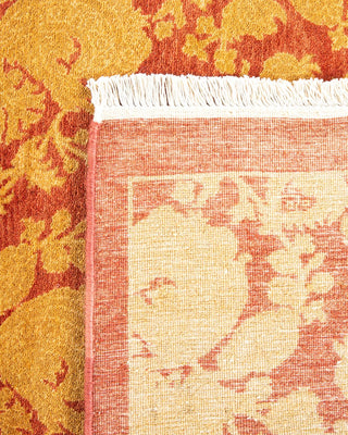 Traditional Mogul Pink Wool Square Area Rug 8' 0" x 8' 2" - Solo Rugs