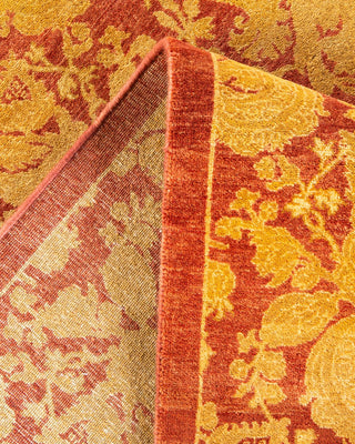 Traditional Mogul Pink Wool Square Area Rug 8' 0" x 8' 2" - Solo Rugs