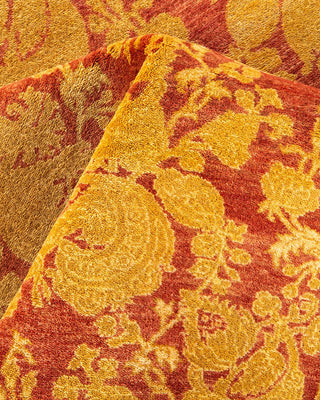 Traditional Mogul Pink Wool Square Area Rug 8' 0" x 8' 2" - Solo Rugs