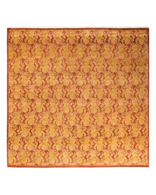 Traditional Mogul Pink Wool Square Area Rug 8' 0" x 8' 2" - Solo Rugs