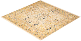 Traditional Mogul Ivory Wool Square Area Rug 6' 2" x 6' 2" - Solo Rugs