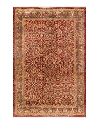 Traditional Mogul Red Wool Area Rug 5' 3" x 7' 10" - Solo Rugs