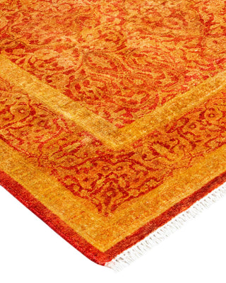 Traditional Mogul Orange Wool Area Rug 3' 2" x 5' 4" - Solo Rugs