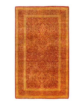 Traditional Mogul Orange Wool Area Rug 3' 2" x 5' 4" - Solo Rugs