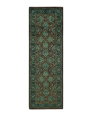Traditional Mogul Black Wool Runner 2' 6" x 7' 9" - Solo Rugs