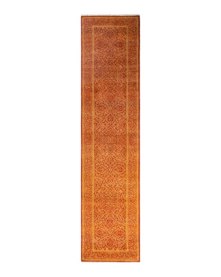 Traditional Mogul Orange Wool Runner 2' 7" x 11' 7" - Solo Rugs