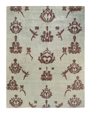 Contemporary Eclectic Ivory Wool Area Rug 7' 9" x 9' 10" - Solo Rugs