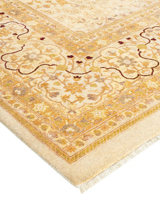 Traditional Mogul Ivory Wool Area Rug 10' 0" x 19' 5" - Solo Rugs