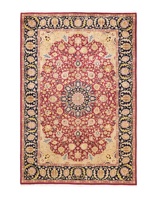 Traditional Mogul Red Wool Area Rug 5' 1" x 7' 7" - Solo Rugs