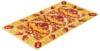 Contemporary Arts & Crafts Red Wool Area Rug 2' 10" x 5' 2" - Solo Rugs