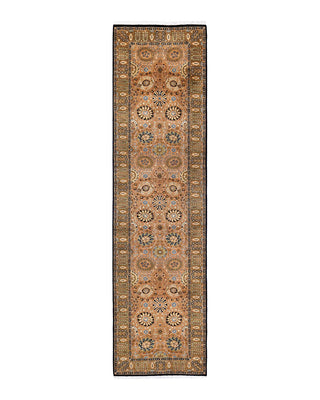 Traditional Mogul Brown Wool Runner 3' 0" x 11' 7" - Solo Rugs