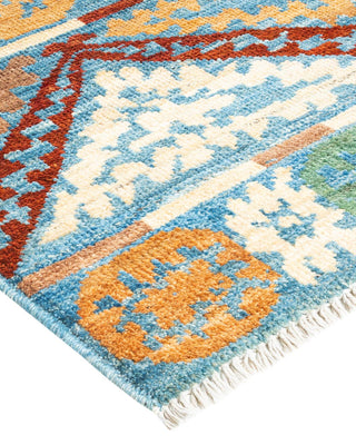 Contemporary Modern Light Blue Wool Area Rug 6' 3" x 8' 9" - Solo Rugs