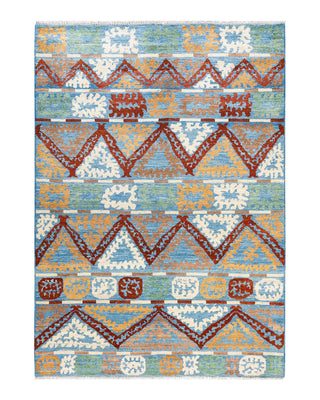 Contemporary Modern Light Blue Wool Area Rug 6' 3" x 8' 9" - Solo Rugs