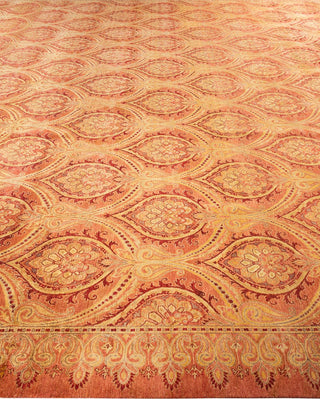 Traditional Mogul Pink Wool Area Rug 12' 1" x 15' 4" - Solo Rugs