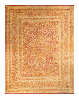 Traditional Mogul Orange Wool Area Rug 12' 6" x 15' 10" - Solo Rugs