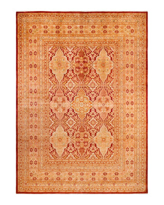 Traditional Mogul Orange Wool Area Rug 10' 1" x 14' 3" - Solo Rugs