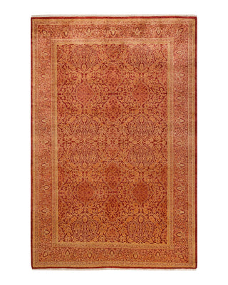 Traditional Mogul Orange Wool Area Rug 5' 1" x 7' 7" - Solo Rugs