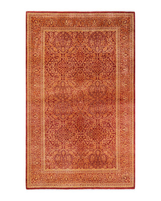 Traditional Mogul Orange Wool Area Rug 5' 1" x 8' 1" - Solo Rugs