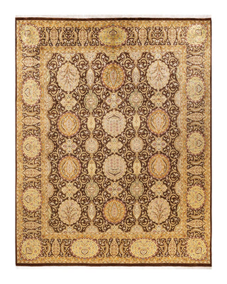 Traditional Mogul Brown Wool Area Rug 8' 1" x 10' 4" - Solo Rugs