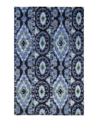 Contemporary Modern Purple Wool Area Rug 5' 10" x 9' 2" - Solo Rugs
