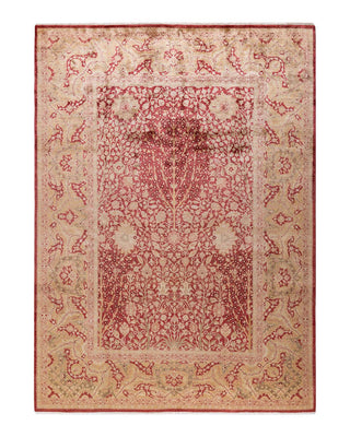 Traditional Mogul Orange Wool Area Rug 6' 2" x 8' 5" - Solo Rugs