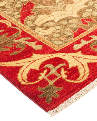 Contemporary Arts & Crafts Red Wool Area Rug 5' 10" x 8' 8" - Solo Rugs