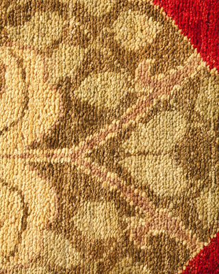Contemporary Arts & Crafts Red Wool Area Rug 5' 10" x 8' 8" - Solo Rugs