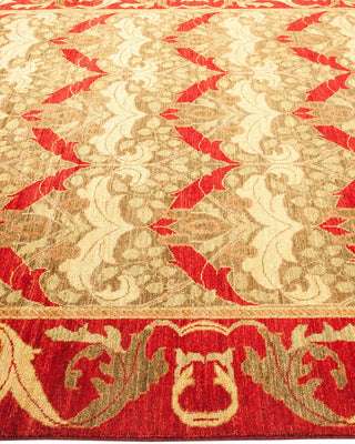 Contemporary Arts & Crafts Red Wool Area Rug 5' 10" x 8' 8" - Solo Rugs