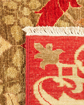 Contemporary Arts & Crafts Red Wool Area Rug 5' 10" x 8' 8" - Solo Rugs